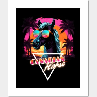 Retro Wave Canadian Horse Vibes Posters and Art